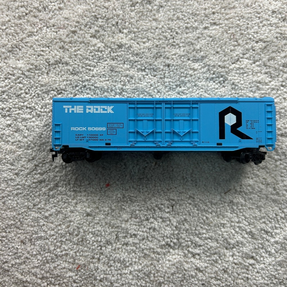 Vintage Pemco HO Scale Rock Island ROCK 50699 Blue Double Door Boxcar